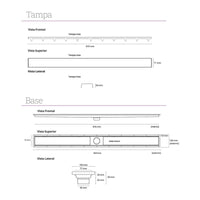 Ralo Linear Elleve Royal 80cm Tampa Inox - Saída Central