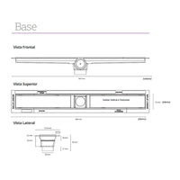 Ralo Linear Elleve Smart 60cm Tampa Oculta - Saída Central