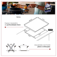 Cooktop à Gás Cuisinart Arkton 5 Bocas Vidro Preto 90cm
