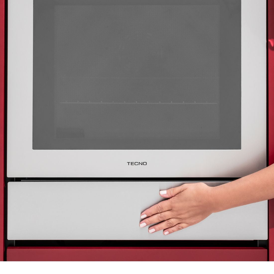 Gaveta Aquecida Tecno Original Inox 60cm em funcionamento com abertura por toque e design moderno.