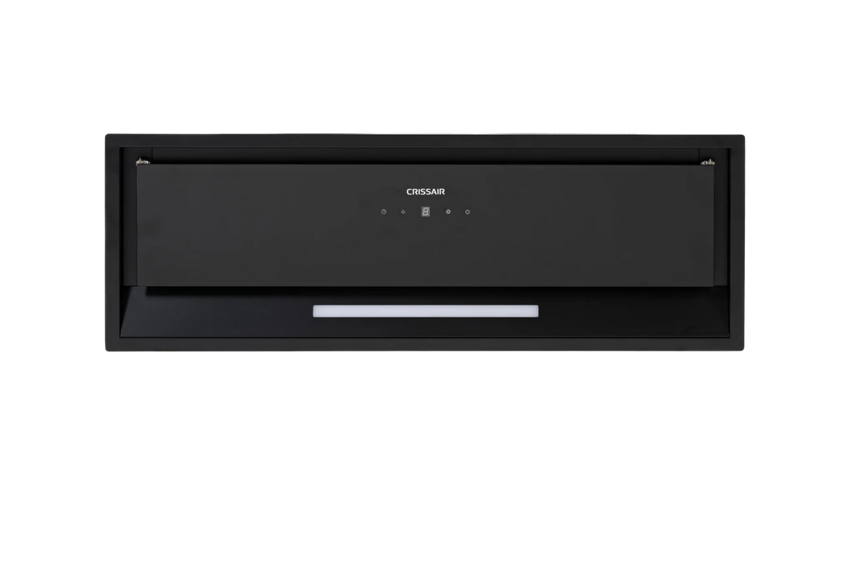 Coifa CrissAir de Embutir no Móvel Black 85cm com design moderno e acabamento em aço inox preto.