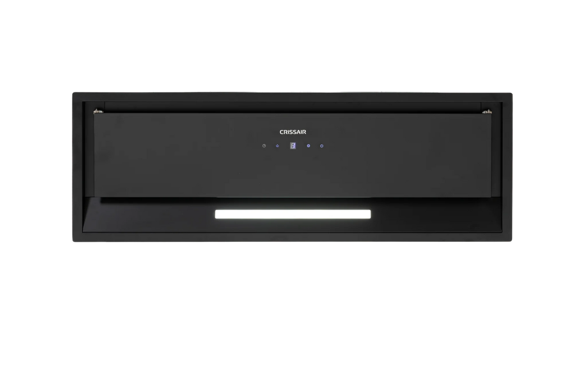 Coifa CrissAir de Embutir no Móvel Black 85cm com design moderno e acabamento em aço inox preto.