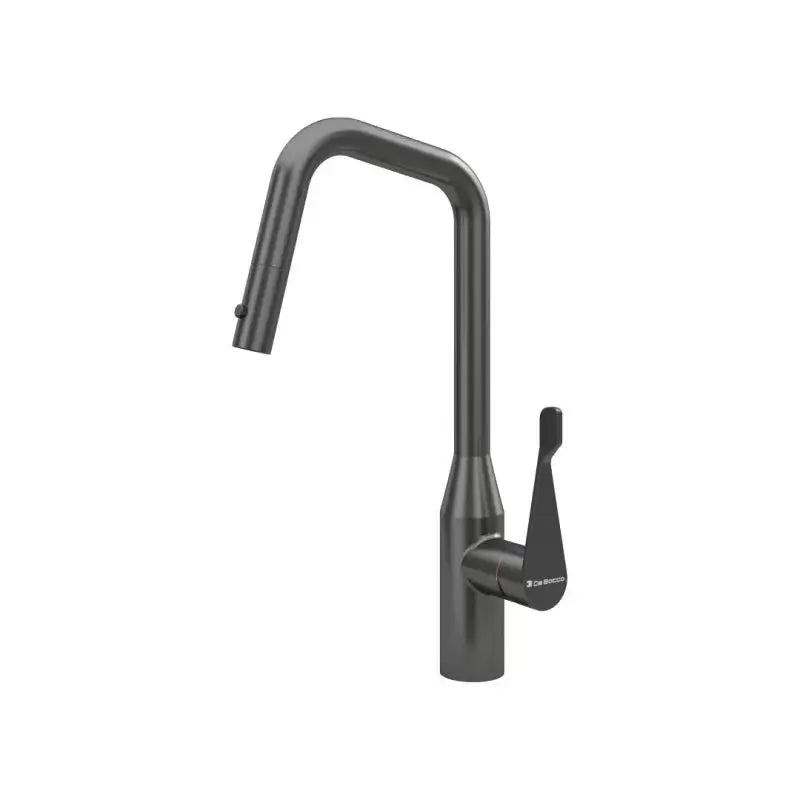 Misturador Monocomando Debacco 700 para Cozinha Grey em aço escovado com design sofisticado e bica flexível.