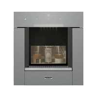 Dispenser de vinhos Tecno Professional inox para 3 garrafas, embutido, com painel de controle e iluminação.