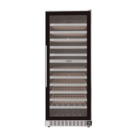 Adega de vinhos CrissAir Dual Zone 122 garrafas, design elegante com prateleiras de madeira e iluminação LED.