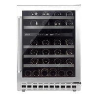 Adega Evol 46 Garrafas Smart Inox 60cm - Abertura Direita adega de vinho inox 46 garrafas com porta de vidro e prateleiras de alumínio