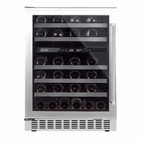 Adega Evol 46 Garrafas Smart Inox 60cm - Abertura Esquerda: adega climatizada inox 46 garrafas com vidro, painéis digitais e puxador lateral