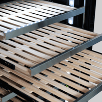 Adega Evol 160 Garrafas Smart Inox 60cm - Abertura Direita: adega climatizada inox 160 garrafas com prateleiras de madeira e trilhos metálicos