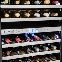 Adega Tecno Professional 151 Garrafas Inox 60cm - Abertura Esquerda adega climatizada inox 151 garrafas com prateleiras de madeira e painel digital