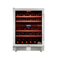 Adega Tecno Professional 43 Garrafas Inox 60cm - Abertura Esquerda adega climatizada inox 43 garrafas com porta de vidro e puxador lateral