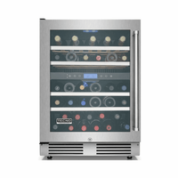 Adega Tecno Professional 43 Garrafas Inox 60cm - Abertura Esquerda adega climatizada inox 43 garrafas embutir com porta de vidro e prateleiras de madeira