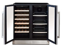 Adega e Cervejeira Cuisinart Arkton Inox 75cm adega climatizada de embutir dual zone inox com prateleiras de madeira e porta de vidro