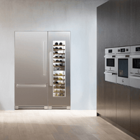 Adega Bertazzoni Master 80 Garrafas Inox 60cm - Abertura Direita, adega climatizada embutida inox com porta de vidro e prateleiras iluminadas