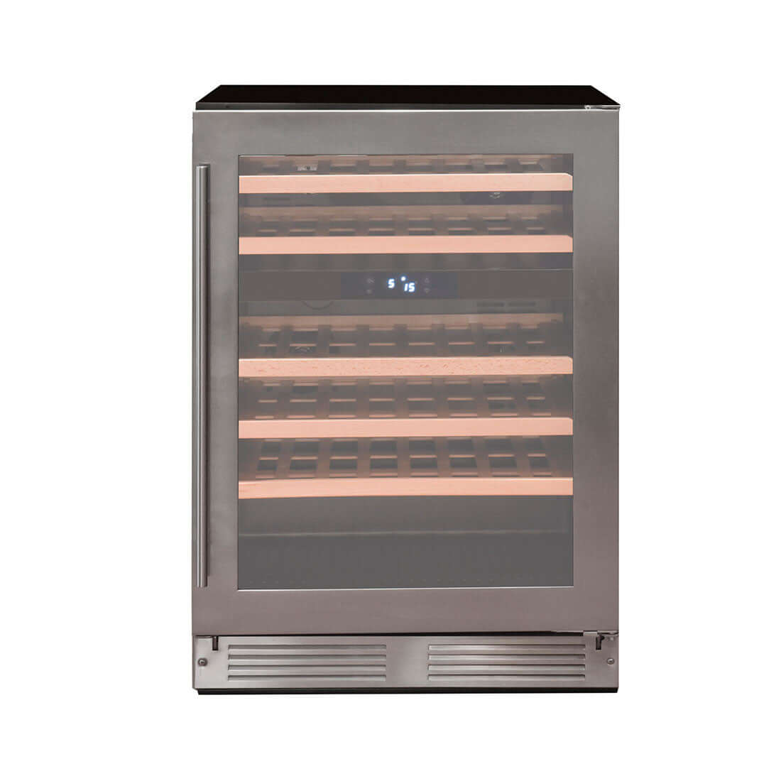 Adega de vinhos Cuisinart Arkton 44 garrafas dual zone inox, com design robusto e tecnologia de conservação.
