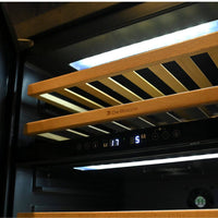 Adega Debacco 46 Garrafas Inox 60cm - Abertura Esquerda com prateleiras em madeira nobre, acabamento inox e painel digital interno, adega climatizada