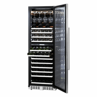 Adega Evol 160 Garrafas Smart Inox 60cm - Abertura Direita adega climatizada inox 160 garrafas com porta de vidro e prateleiras de madeira