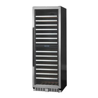 Adega Evol 160 Garrafas Smart Inox 60cm - Abertura Direita: adega climatizada inox 160 garrafas com porta de vidro, prateleiras de madeira e design slim