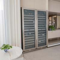 Adega Tecno Professional 151 Garrafas Inox 60cm - Abertura Direita, adega climatizada inox 151 garrafas dupla zona com portas de vidro