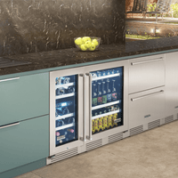 Adega Tecno Professional 23 Garrafas Inox 38cm - Abertura Esquerda embutida, acabamento inox, 23 garrafas visíveis e prateleiras em vidro