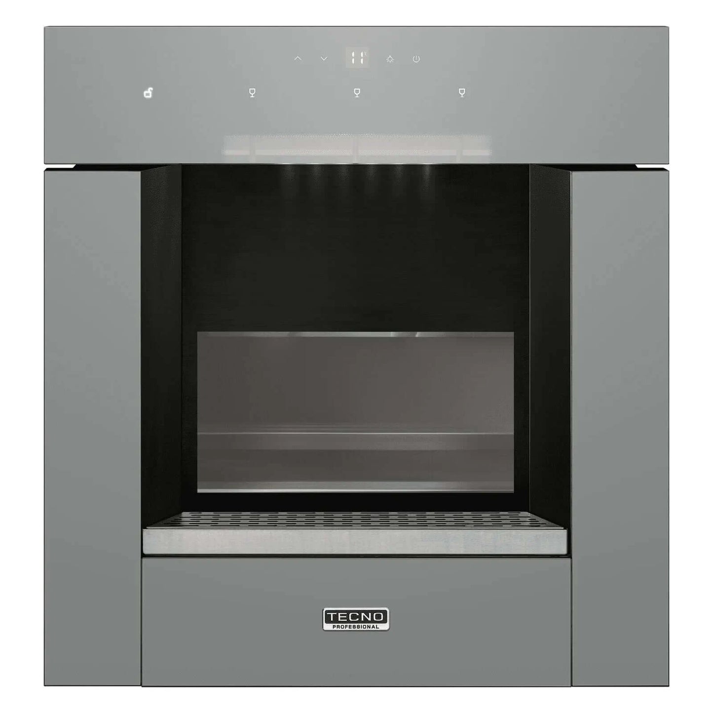 Dispenser de Vinhos Tecno Professional 3 Garrafas Inox 60cm em aço inox escovado, design compacto para servir 3 rótulos, painel touch e bandeja drip