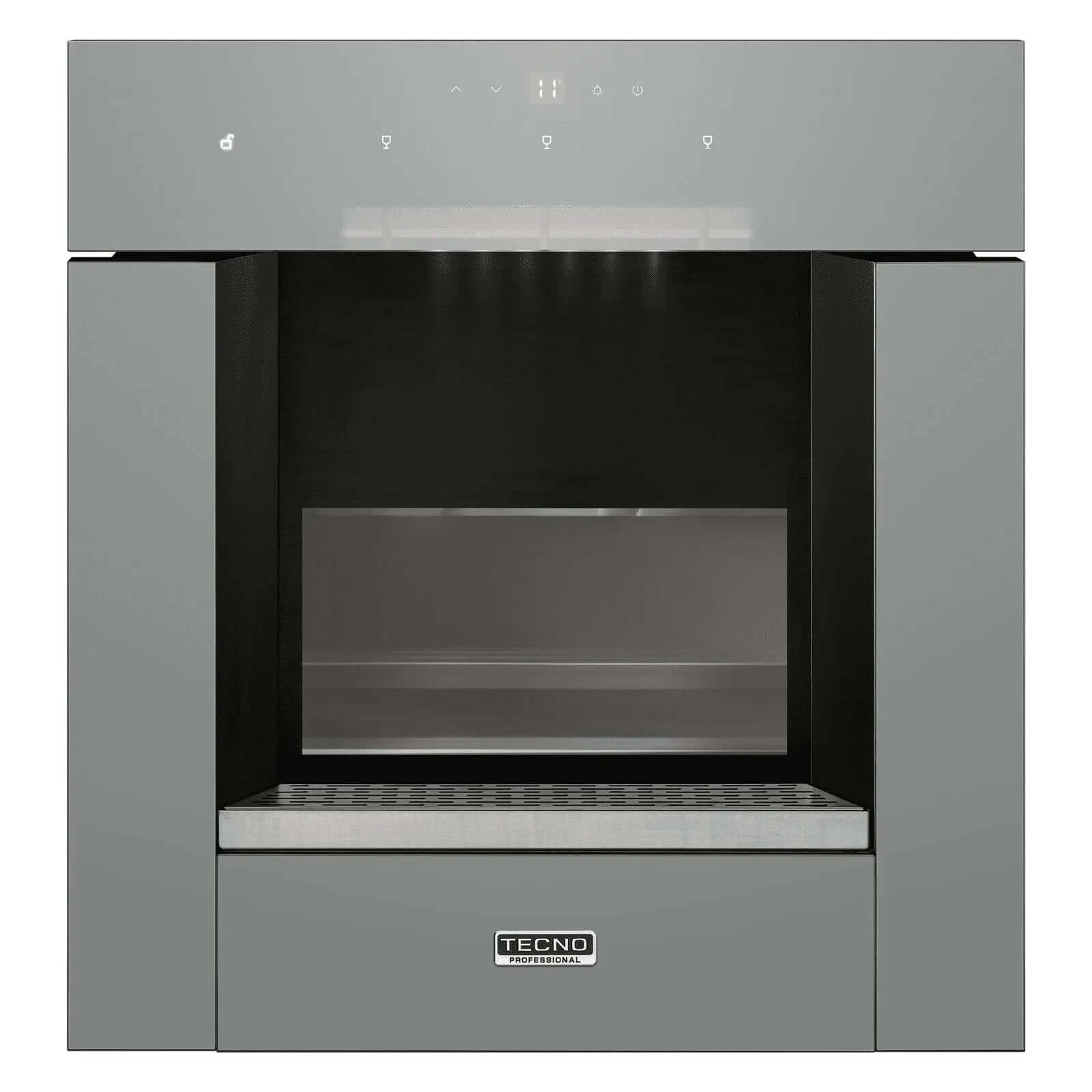 Dispenser de Vinhos Tecno Professional 3 Garrafas Inox 60cm em aço inox escovado, design compacto para servir 3 rótulos, painel touch e bandeja drip