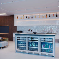 Adega Tecno Professional 43 Garrafas Inox 60cm - Abertura Esquerda adega climatizada inox 43 garrafas com três portas de vidro embutida