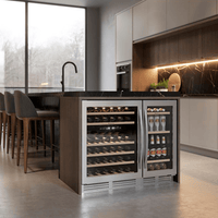 Adega de vinhos Debacco 46 garrafas, design moderno e elegante, ideal para armazenamento de vinhos e bebidas.
