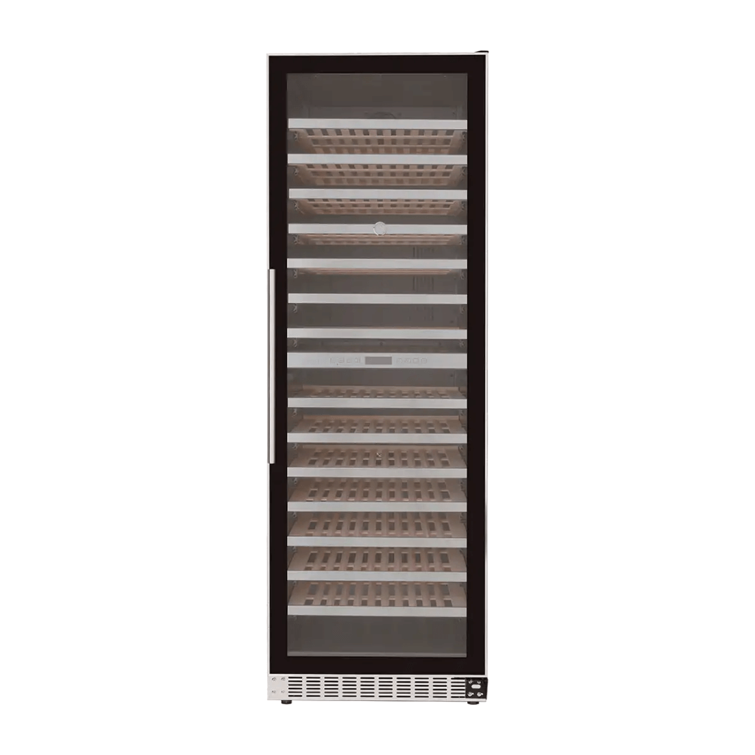 Adega de vinhos CrissAir de embutir com capacidade para 171 garrafas, 2 zonas de refrigeração e design em vidro preto.