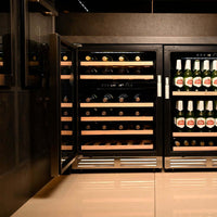 Adega Debacco 46 Garrafas Inox 60cm - Abertura Esquerda adega climatizada embutir com prateleiras em madeira e acabamento inox