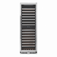 Adega Evol 160 Garrafas Smart Inox 60cm - Abertura Direita: adega climatizada inox 160 garrafas embutir com prateleiras em madeira e painel digital