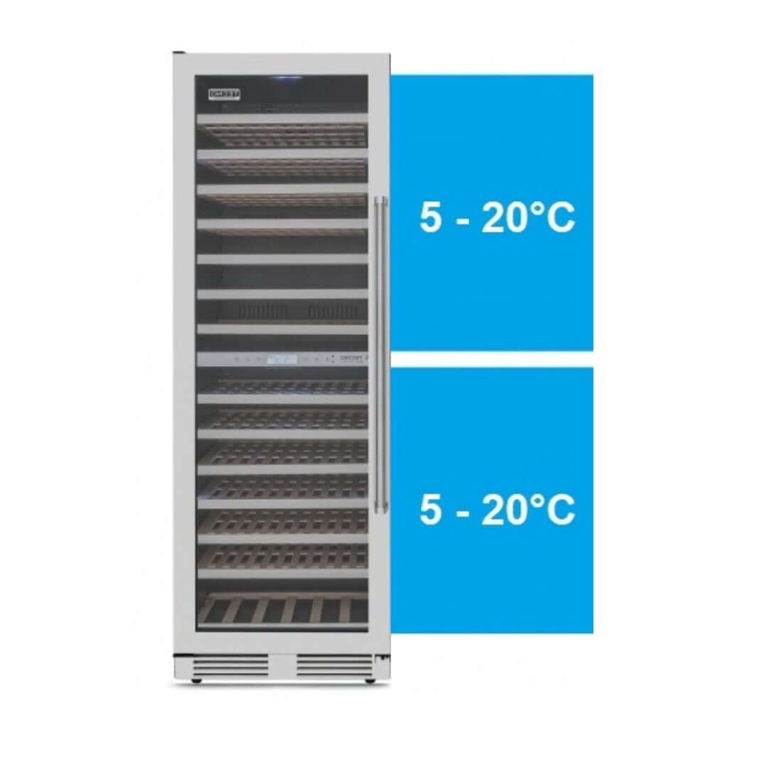Adega Tecno Professional 151 Garrafas Inox 60cm - Abertura Esquerda