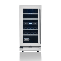 Adega Tecno Professional 23 Garrafas Inox 38cm - Abertura Esquerda: adega climatizada inox 23 garrafas com porta de vidro, puxador lateral e display digital