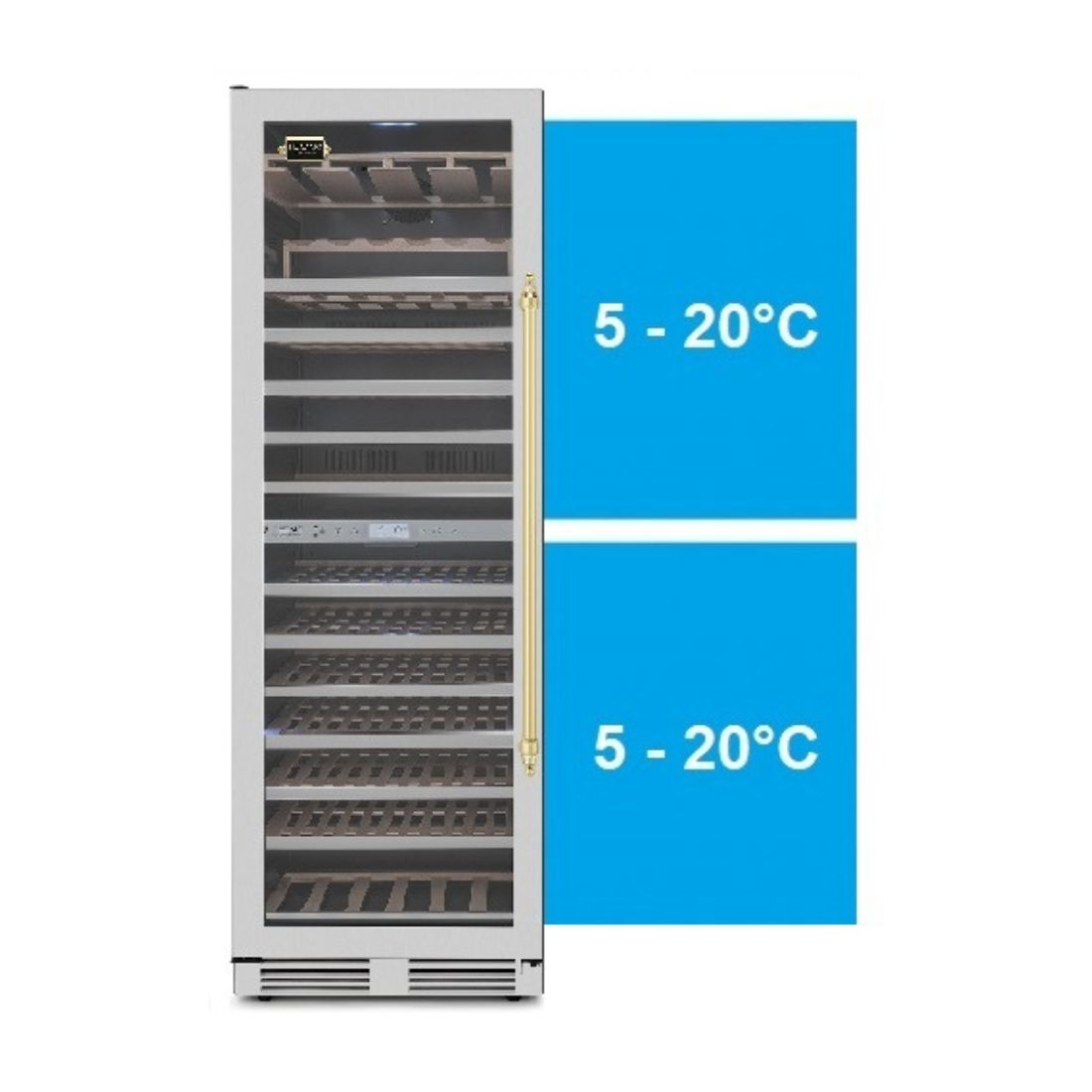 Adega Tecno Vintage 151 Garrafas Inox 60cm - Abertura Esquerda