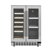 Adega e Cervejeira Evol Smart Inox 60cm adega climatizada inox 18 garrafas e cervejeira 58L dupla porta de vidro