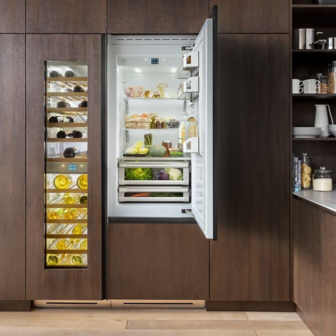Adega Bertazzoni Dual Zone Portas para Revestir 80 Garrafas 220V - Abertura Direita