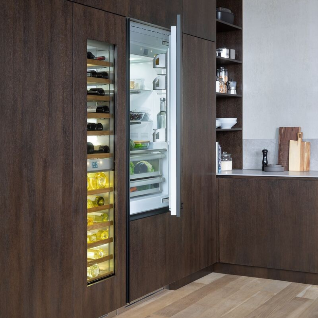 Adega Bertazzoni Dual Zone Portas para Revestir 80 Garrafas 220V - Abertura Direita