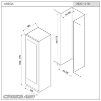 Adega de Vinhos CrissAir Dual Zone de Embutir 171 Garrafas Vidro Preto 60cm 220V