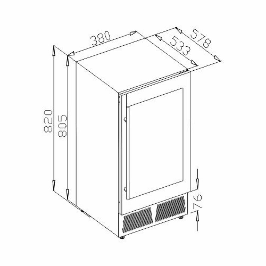 Adega de vinhos Debacco 31 Garrafas Inox 38cm 220V Abertura para Esquerda