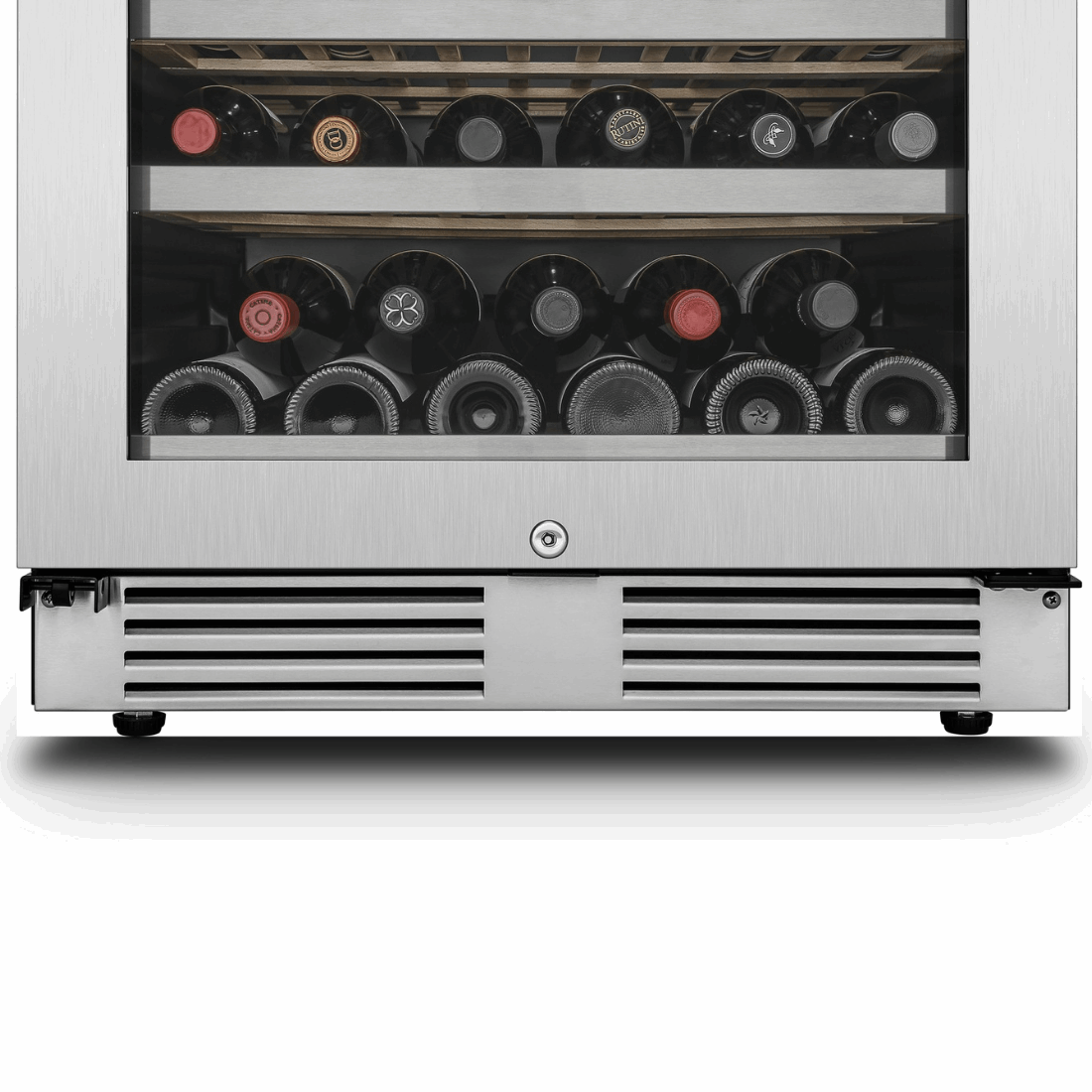 Adega de Vinhos Vintage de Embutir 151 Garrafas 2 Zonas 220V — Abertura para Esquerda