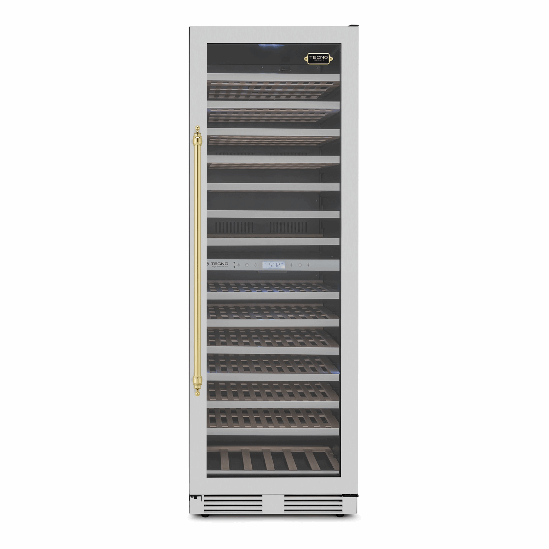 Adega de Vinhos Vintage de Embutir 151 Garrafas 2 Zonas 220V — Abertura para Direita