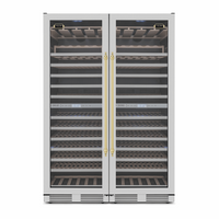 Adega de Vinhos Vintage de Embutir 151 Garrafas 2 Zonas 220V — Abertura para Esquerda