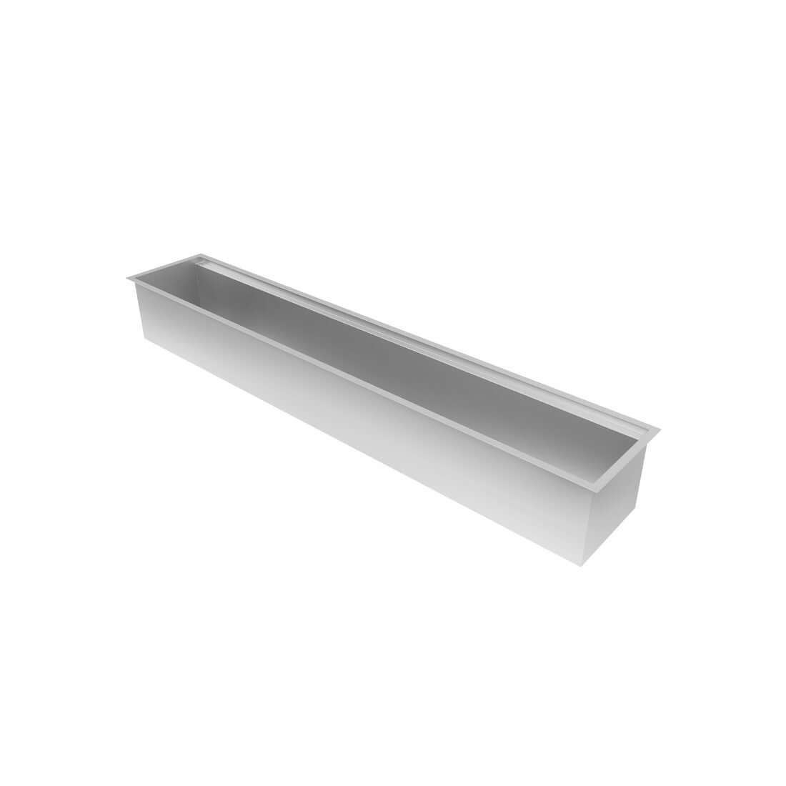 Canal Organizador Úmido Debacco 900 Inox em inox escovado, calha reta de embutir 90cm profundidade 14cm sem acessórios