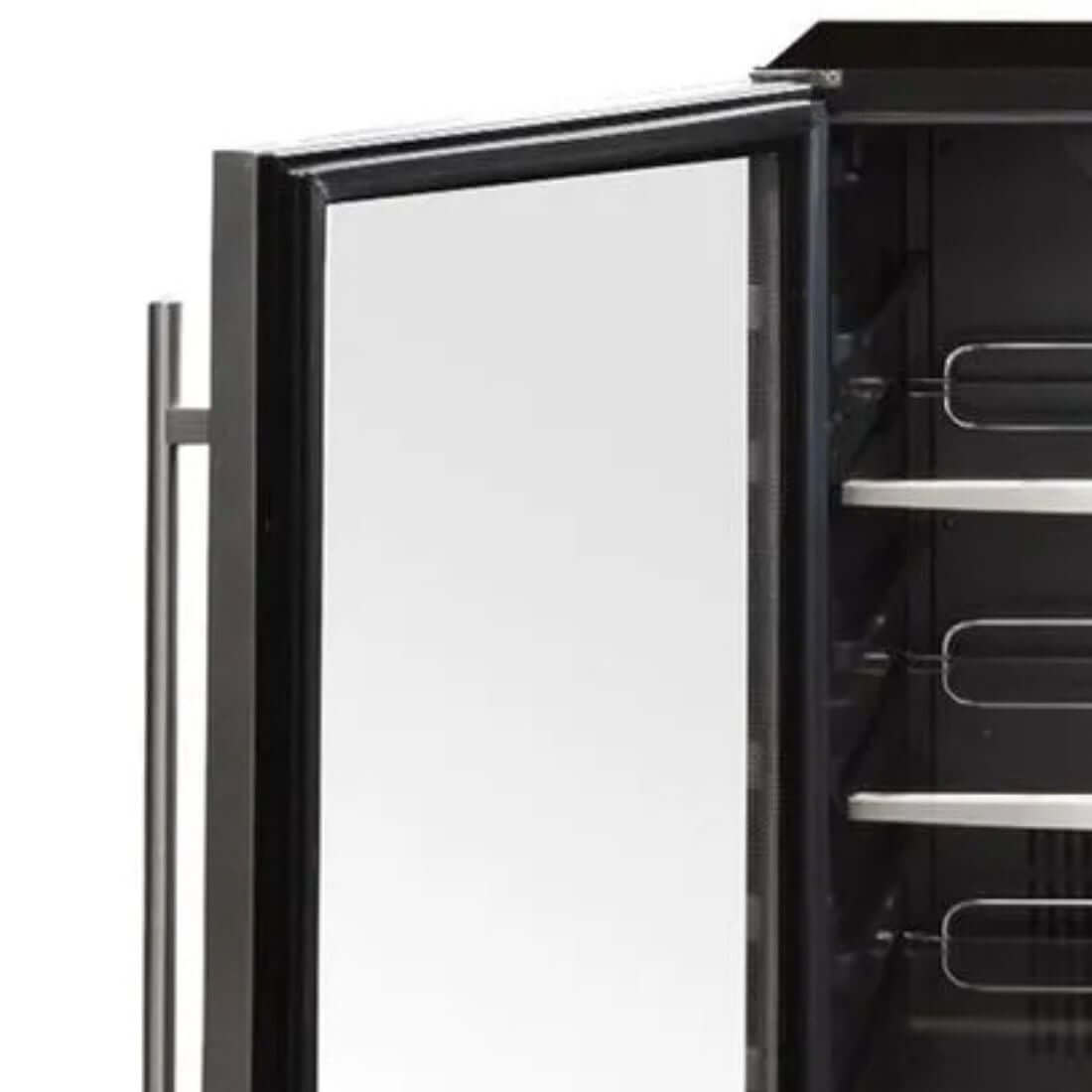 Cervejeira Cuisinart Arkton Inox 60cm - Abertura Esquerda, beer center de embutir com porta de vidro duplo, acabamento inox e prateleiras internas