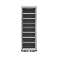 Cervejeira Evol Smart 425 Litros Inox 60cm - Abertura Direita: cervejeira inox de embutir com porta de vidro, prateleiras e iluminação interna