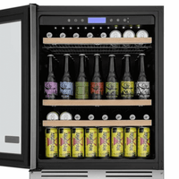 Cervejeira Tecno Professional 136 Litros Inox 60cm - Abertura Esquerda com porta de vidro, prateleiras em inox, iluminação interna e acabamento inox