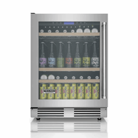 Cervejeira Tecno Professional 136 Litros Inox 60cm - Abertura Esquerda, cervejeira porta de vidro com acabamento inox, prateleiras em aço e iluminação interna
