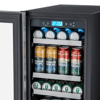Cervejeira Tecno Professional 80L inox 38cm abertura esquerda com prateleiras e latas geladas em display digital