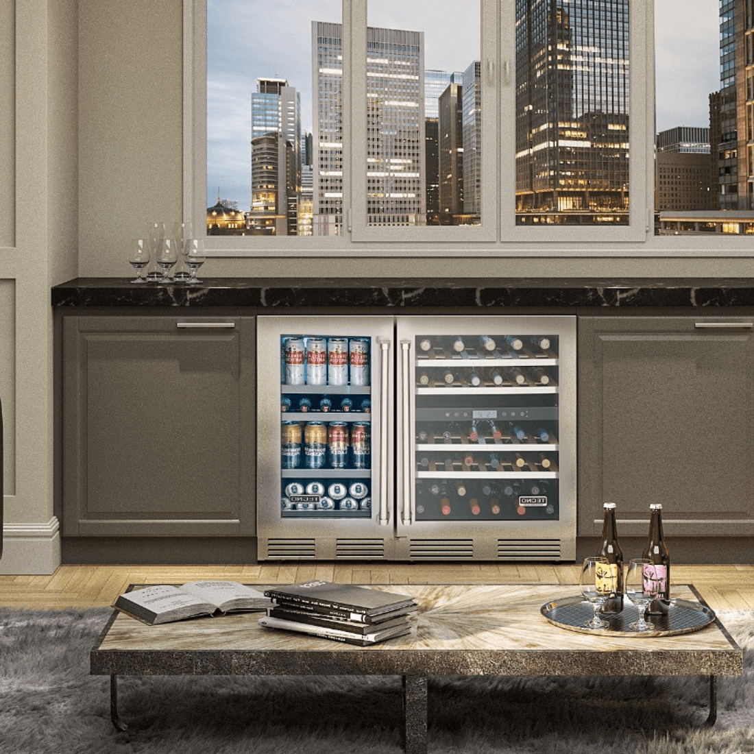 Cervejeira Tecno Professional inox 80L 38cm abertura esquerda conservador de cervejas e bebidas refrigeradas
