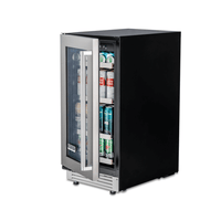 Cervejeira Tecno Professional 80 litros inox 38cm abertura esquerda com porta de vidro exibindo latas e garrafas