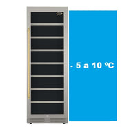 Cervejeira Tecno Vintage 433 Litros Inox 60cm - Abertura Direita, beer center inox com porta de vidro, prateleiras e puxador dourado